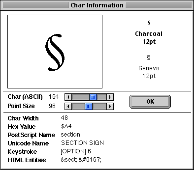 character info. window